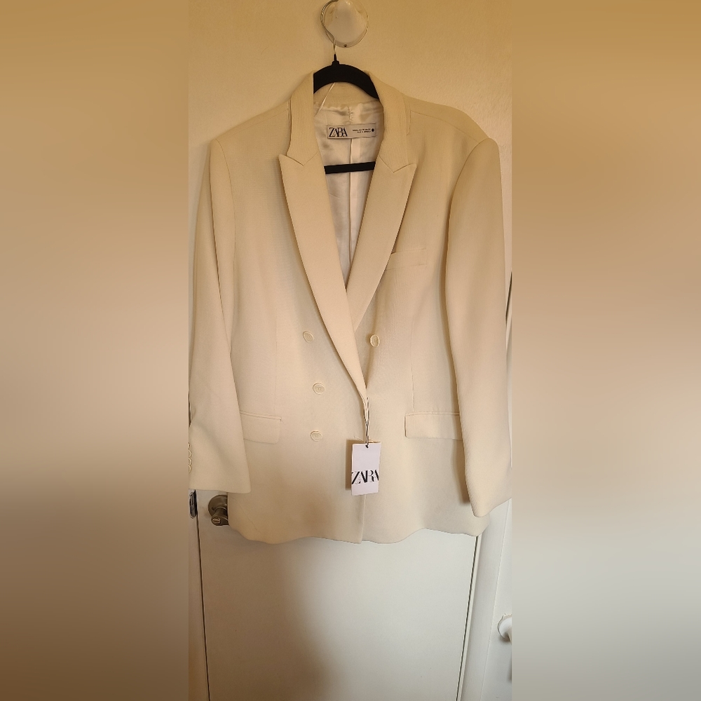Zara Knit double-breasted blazer